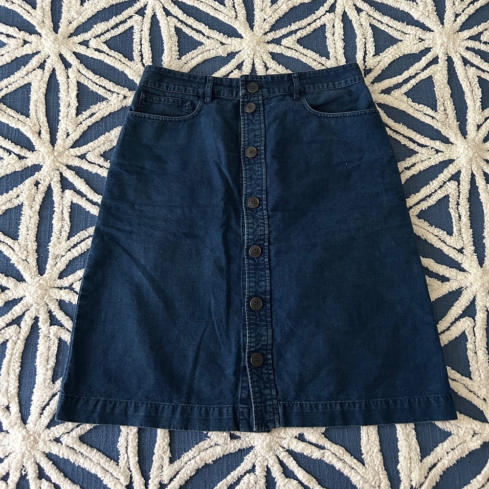 A.P.C. Blue Denim Midi Skirt